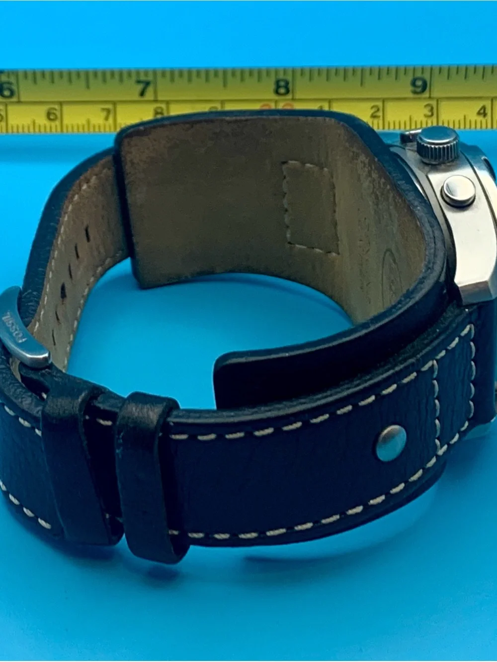 FOSSIL BLUE BQ-9167 Men’s Rare Vintage Ana-Dig Wristwatch Chrono Works New Batt